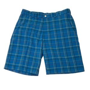 ALAN FLUSSER Men's plaid shorts golf No iron moisture wicking 20721 size 36 .